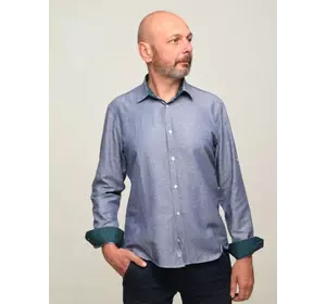 Мужская рубашка в зеленую клетку
